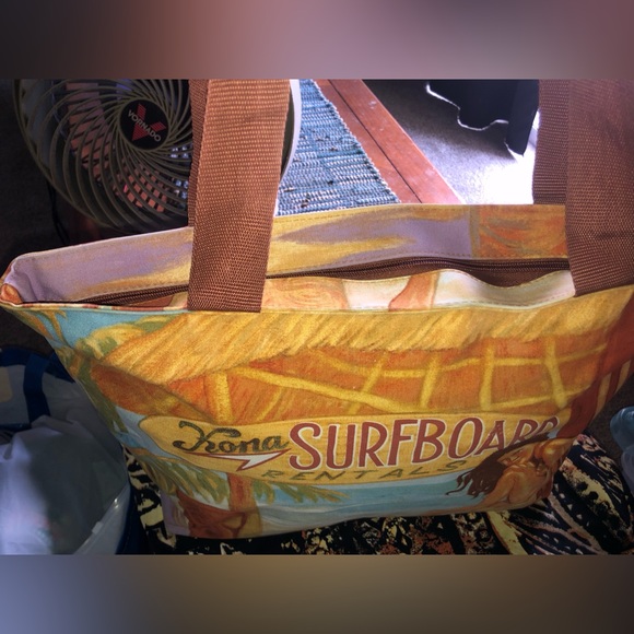 Kona Surfboard Rentals Hawaiian Shoulder Canvas Tote Bag - Picture 3 of 9
